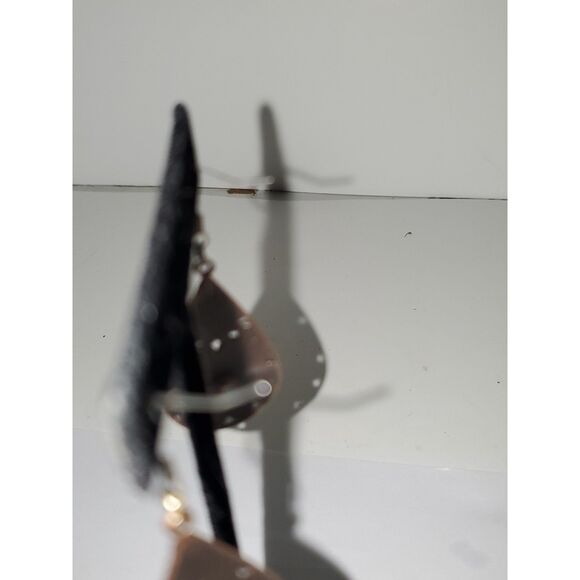 Enameled Hippie Boho Pierced Earrings Dangle Drop Handmade Flower 60's Style - Picture 5 of 7